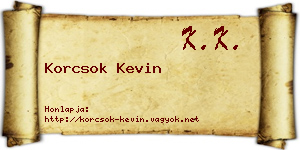 Korcsok Kevin névjegykártya